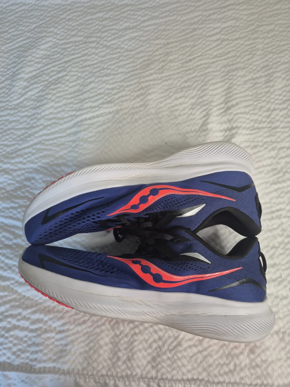 Saucony Ride 15 Mens Size 11.5W Running Shoes S20730-16 Wide Blue Pink Orange